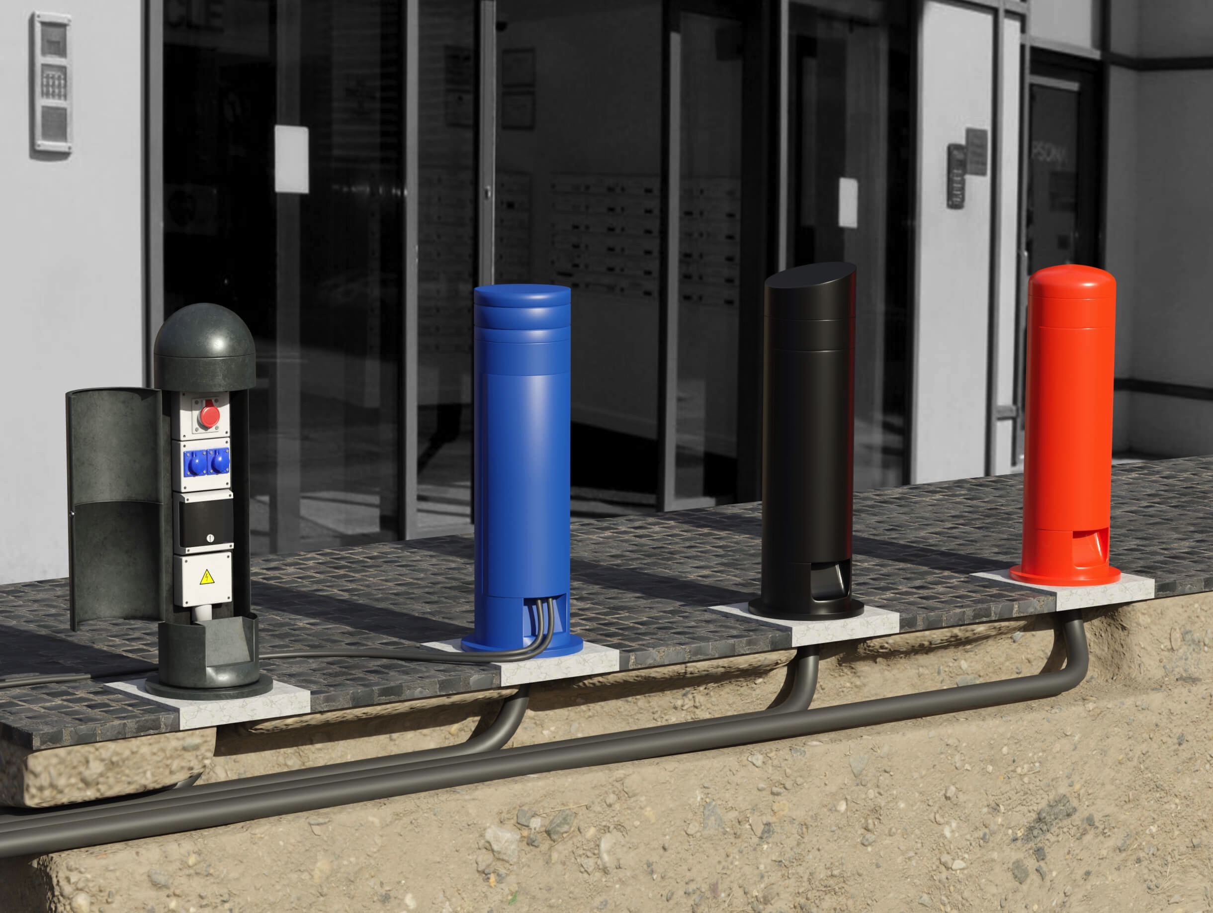 POWER BOLLARD VARIATIONS IN SITU